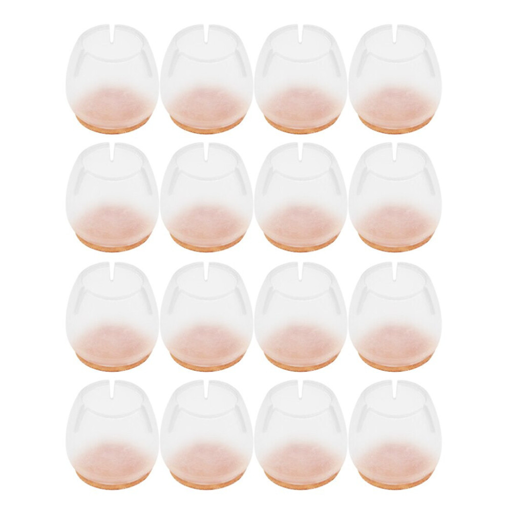 16pcs Transparent Silicone Chair Leg Cover Furniture Legs Caps Pads Fu