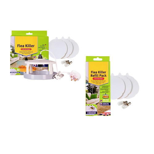 Home Flea Killer Trap Plug In Lamp Unit & Refill Pack Poison Free