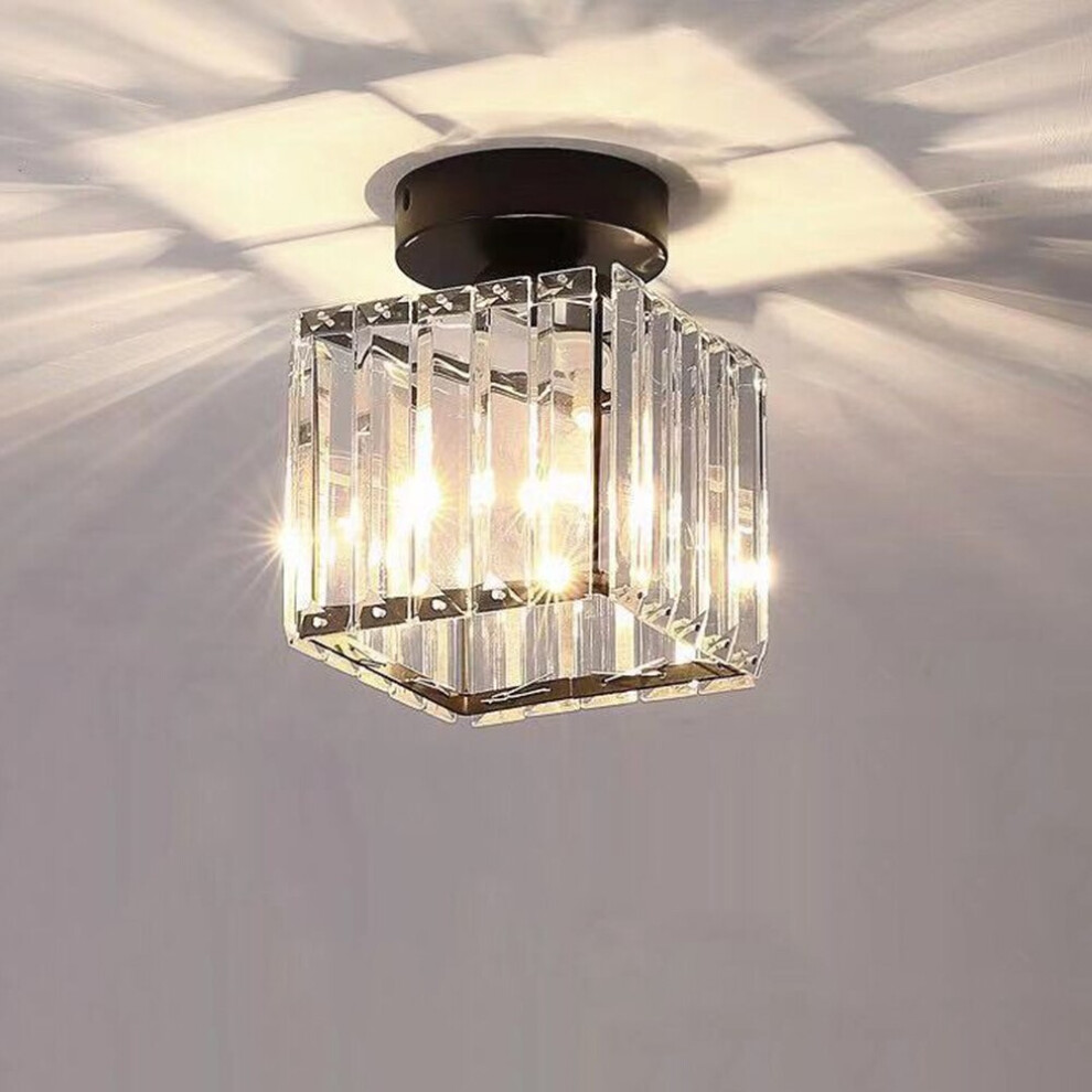 Modern LED Ceiling Lights Round Square Crystal Lampshade Living Room L
