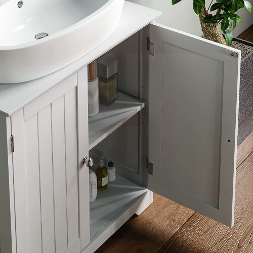 Bathroom Cabinet Floor Standing Storage Cupboard Basin Unit, White 1