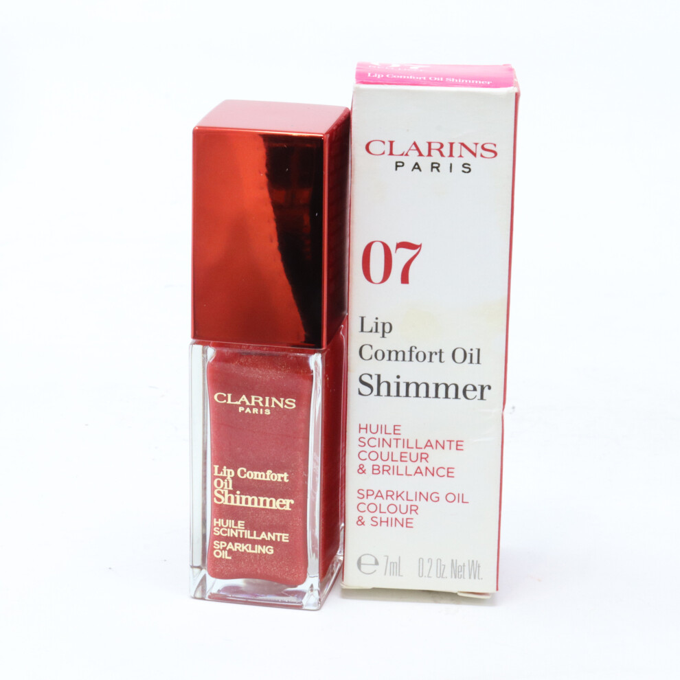 (07 Red Hot (Shimmer)) Clarins Lip Comfort Oil Lip Oil  0.2oz/7ml New With Box