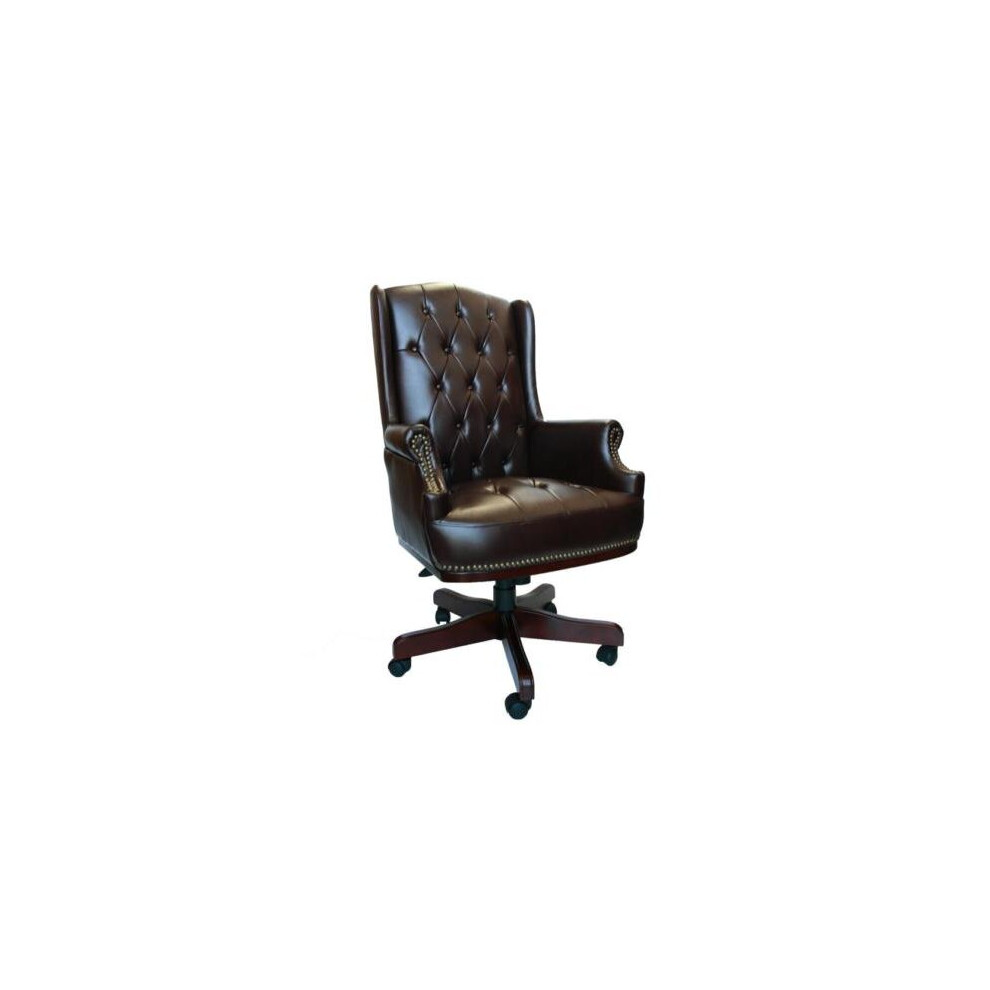 Chesterfield High Back Executive Managers Captains PU Leather Office Computer Chair Furniture Antique Type