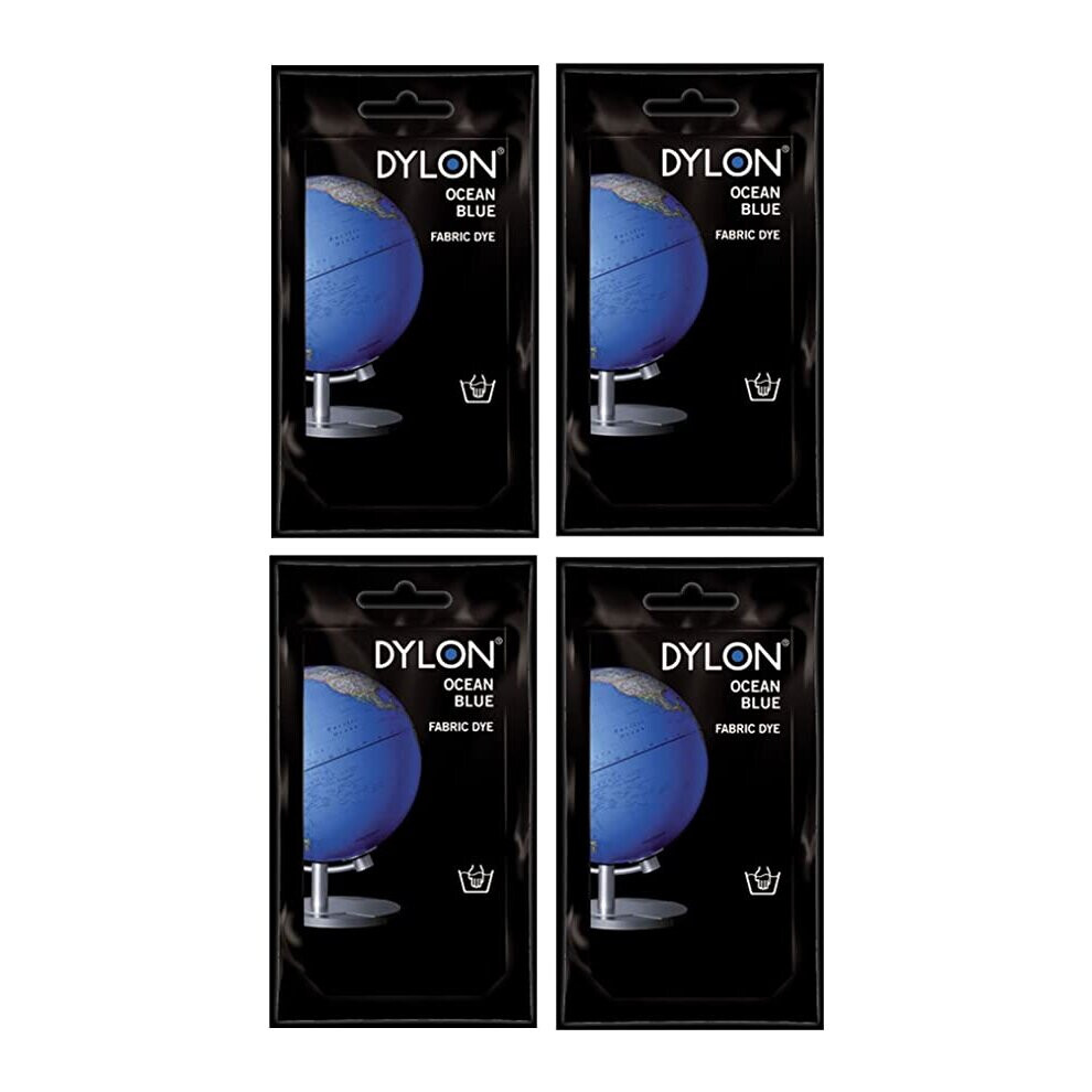 4 x Dylon Hand Fabric Dye Sachet And Soft Furnishings 50g - Ocean Blue