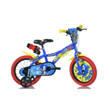 Sonic the Hedgehog 14in Licensed Kids' Bicycle - Front & Rear Brakes, Freewheel Rear, 14in Spoked Wheels, Removable Stabilisers, Ages 4-7