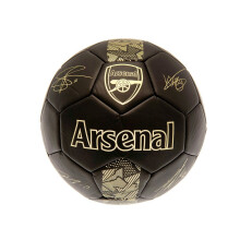 Arsenal Phantom Signature Ball Black Gold Size 5 - Faux Leather, Gold Crest & Signatures AR08378