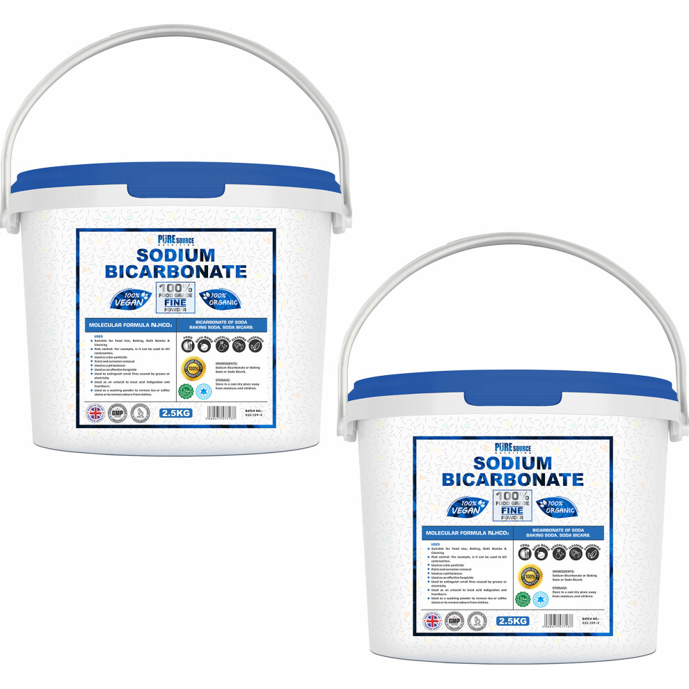 Pure Source Nutrition (5Kg) Sodium Bicarbonate Fine Powder Food Pharmaceutical