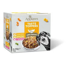 Applaws Taste Toppers 100% Natural Wet Dog Food Topper, Chicken Selection in Broth Tin 8 x 156g Tins
