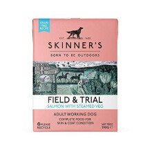 Skinner's Field & Trial Salmon & Steamed Veg - Adult Wet Dog Food, Omega 3, 390g (Pack of 18)