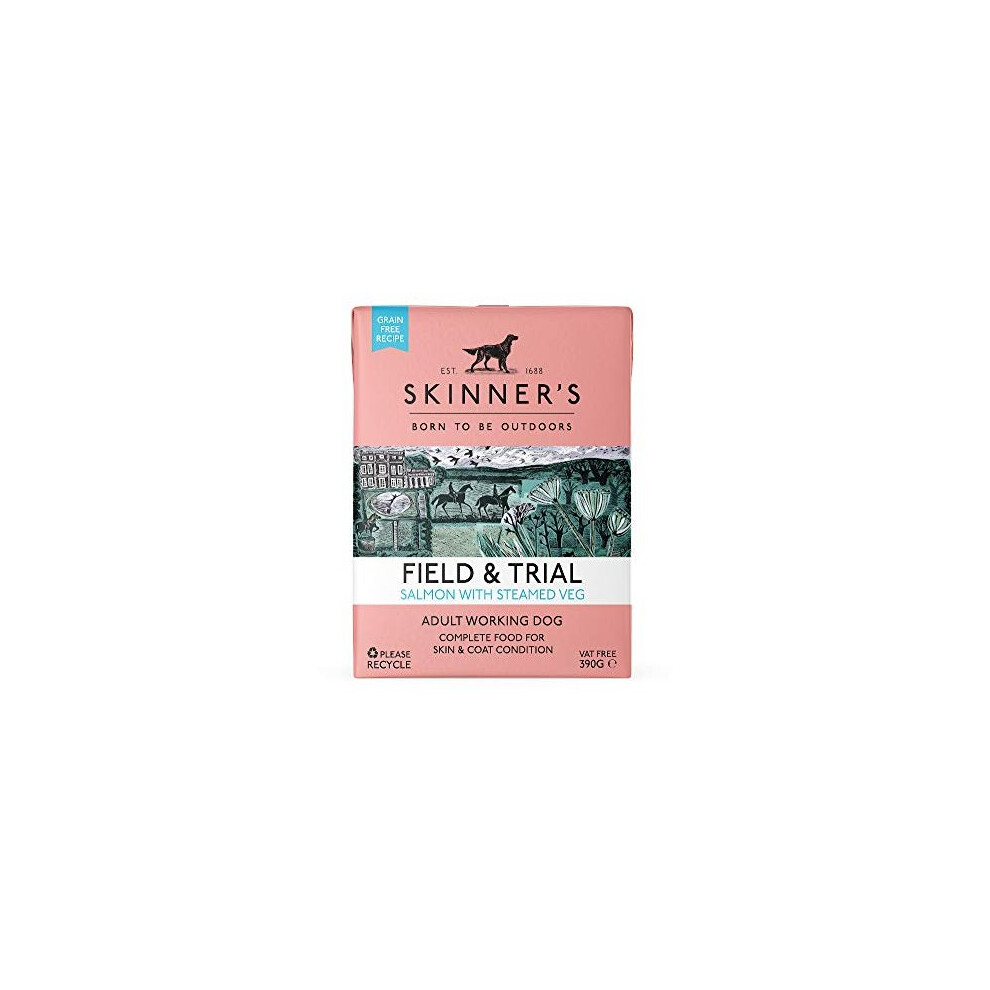 Skinner's Field & Trial Salmon & Steamed Veg - Adult Wet Dog Food, Omega 3, 390g (Pack of 18)