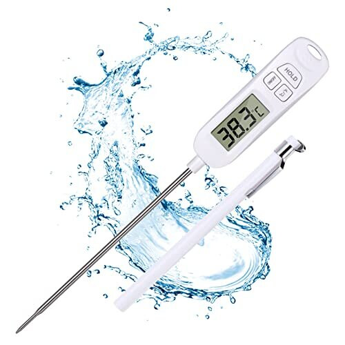 Allinone-Kitchen Meat Thermometer,Digital Instant Read Kitchen Cooking Temperature Long Food Probe with Large LCD Screen?/? Button for Hot
