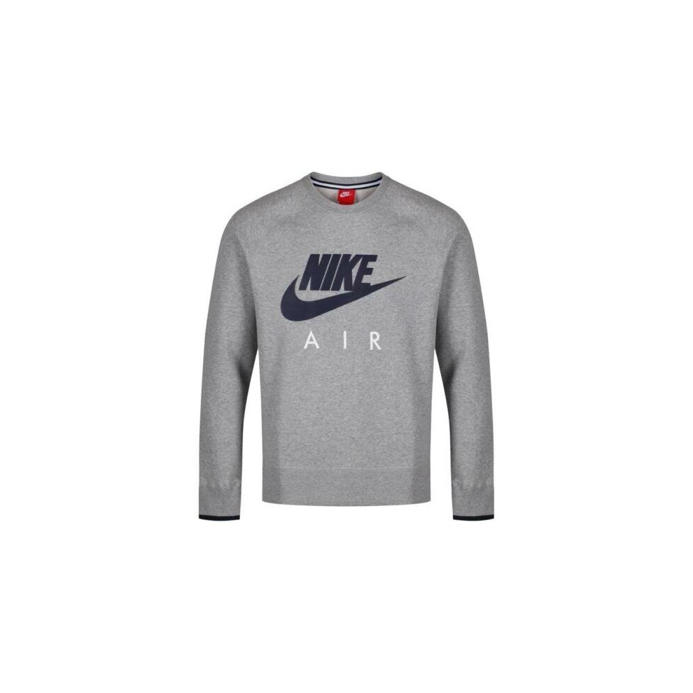 (L) Nike AW77 Sweatshirt Crew Neck Grey Fleece Top New