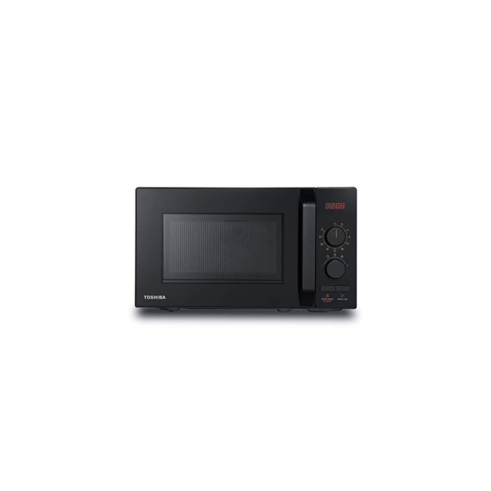 Toshiba 800w 20L Microwave Oven with 8 Auto Menus, 5 Power Levels, Mute Function, and LED Cavity Light - Black - MW2-AM20PF(BK)