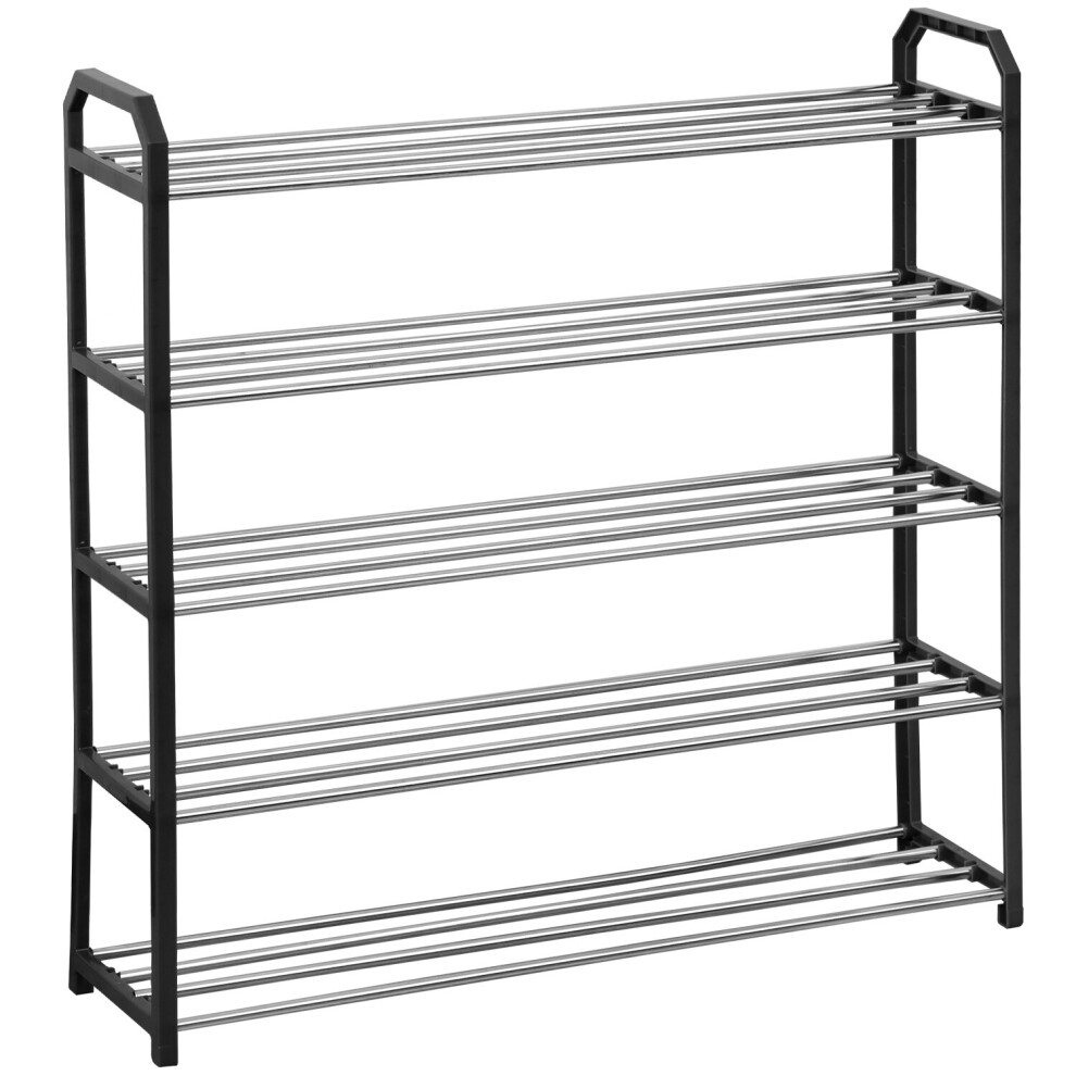 (Black) 5 Tier Shoe Storage Rack