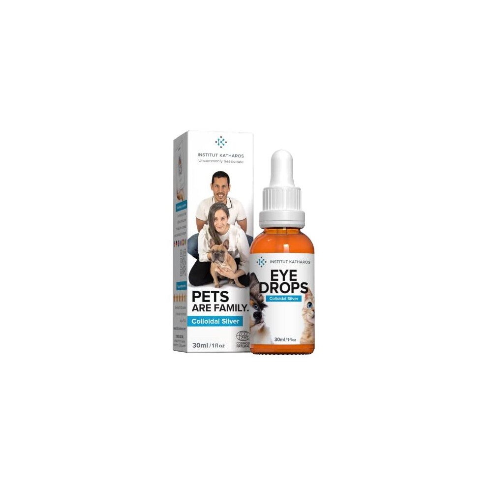 Institut Katharos Eye Drops For Dogs & Cats - Fights Eye Infection - Powerful Antibiotic Dog & Cat & Kittens Treatment : Wash, Care, Dry, Gunky Eyes