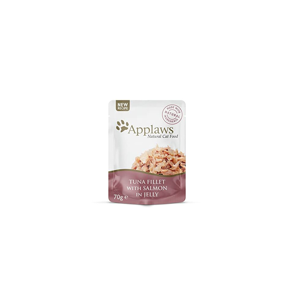 Applaws Natural Wet Cat Food Tuna And In Jelly Pouch For Adult Cats 16 X 70G Pouches Salmon