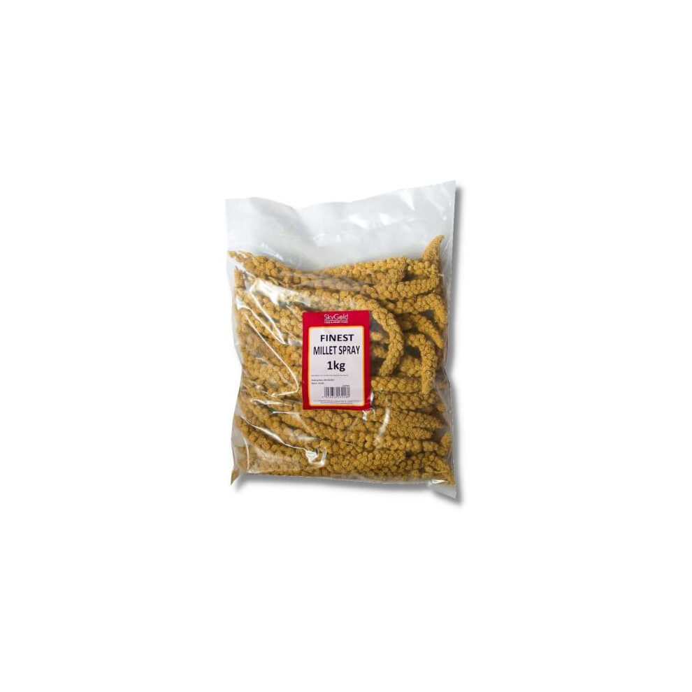 SKYGOLD Finest Millet Spray for Birds 1kg - Small Parrot & Budgie Treats, Balanced & Healthy Cage & Aviary Millet for Budgies