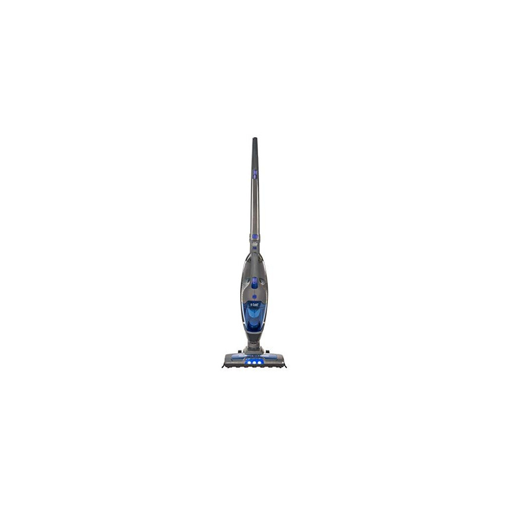 Russell Hobbs RHSV2211 Cordless Upright Stick Vacuum Bagless 2 in 1 Grey and Blue 600W 2 Speed Settings, 60 minute Run Time, for Carpets & Hard Floors