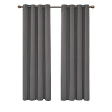 Deconovo Door Curtains 52x84 Inch Eyelet Thermal Insulated Blackout Curtains Material for Living Room 52"x 84" Light Grey 1 PAIR