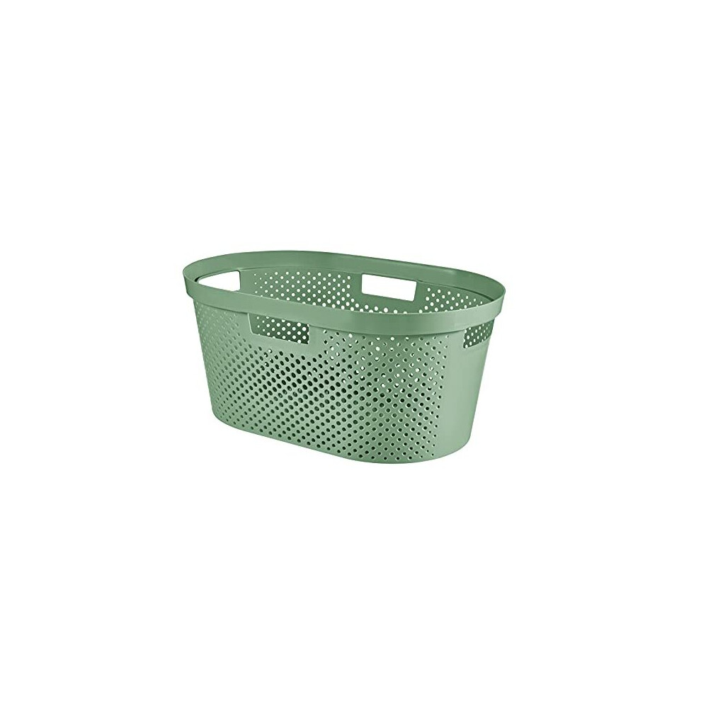 CURVER Laundry Basket, Green, 40L