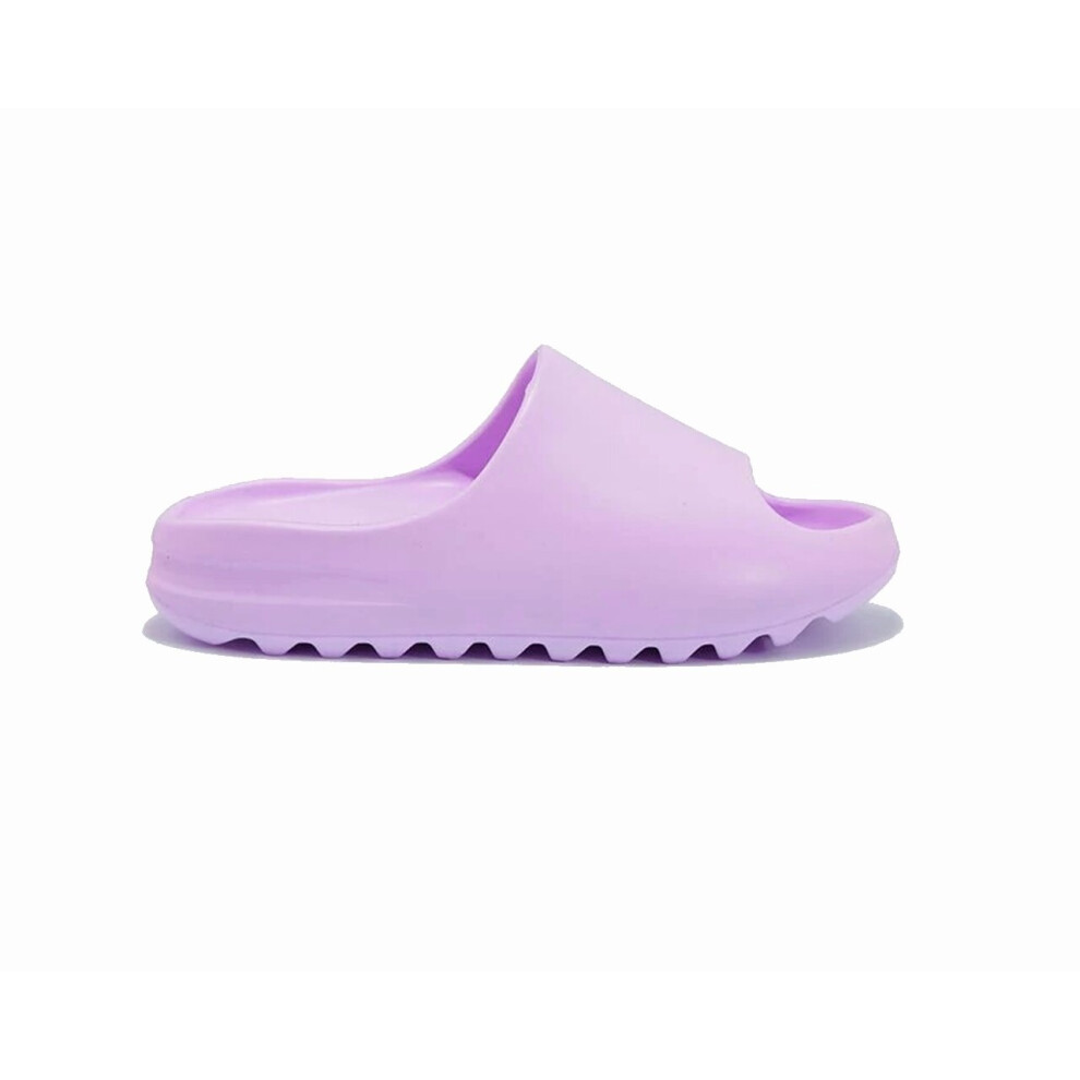 (UK 6 / EU 39 / US 8, Purple) Ladies Slip On Slide EVA Comfort Sliders Sandals