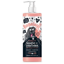 BUGALUGS Dog Shampoo Luxury 2 in 1 Papaya & Coconut dog grooming shampoo products for smelly dogs with fragrance, best puppy shampoo, professional