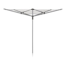 Addis 40m 4 Arm Rotary Washing Line (Grey) Multiple Tension Adjustment, Folding Outdoor Rotating Clothes Dryer & Ground Spike MOB, Metallic