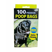 PREMIUM FRAGRANCED EXTRA STRONG BLACK Doggy Poo Poop Bags (1 x Box of 100)