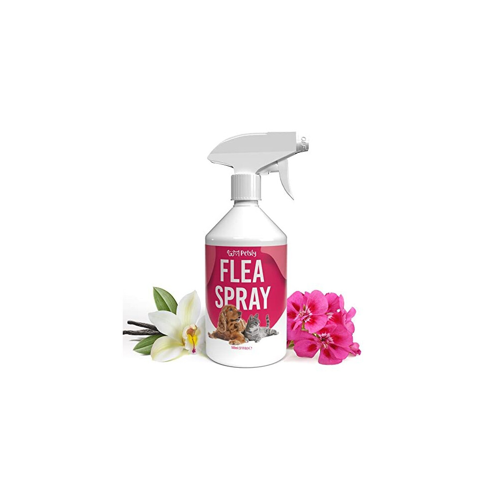 Petsly Pet Flea Treatment - Dog & Cat Flea Spray for the Home: Tick and Flea Treatment for Dogs & Flea Treatment Cat - Cat Flea Treatment & Dog Flea