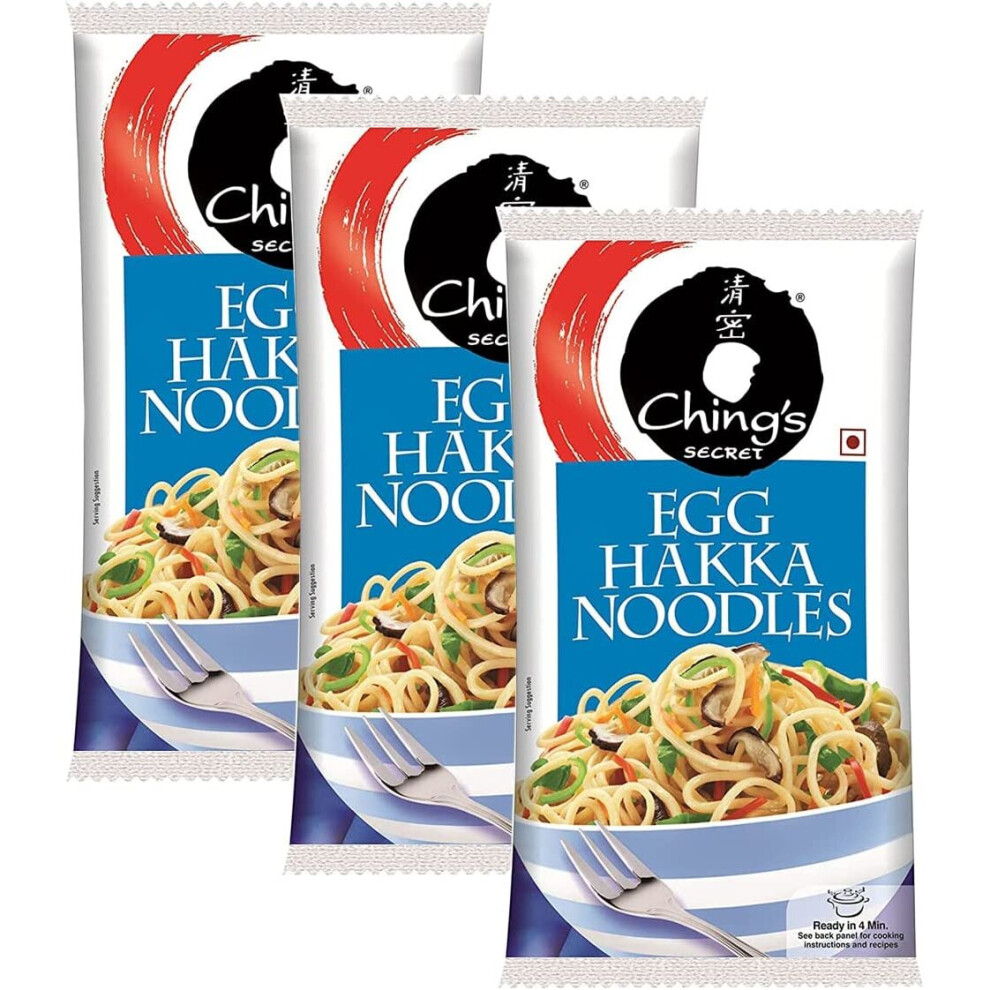 Chings Egg Hakka Noodles 150G (Pack Of 3) - Easy To Cook - Non-Sticky