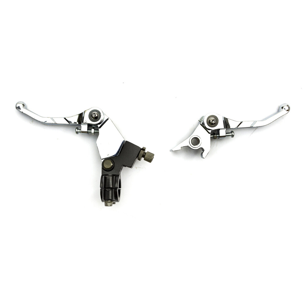 Pit Bike Alloy Fold Snap Back Chrome Brake Lever Clutch Set 110Cc 125Cc 140Cc 5055583021015