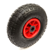 10 Inch 4.10/3.50-4 Wheel & Pneumatic Tyre Bent Valve 20mm Bore Wheelbarrow Cart