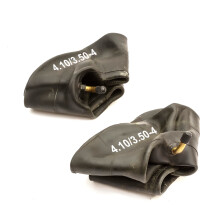 2x 4.10/3.50-4 Inner Tube Bent Schrader Valve 4 Inch Wheel Barrow Wheelbarrow