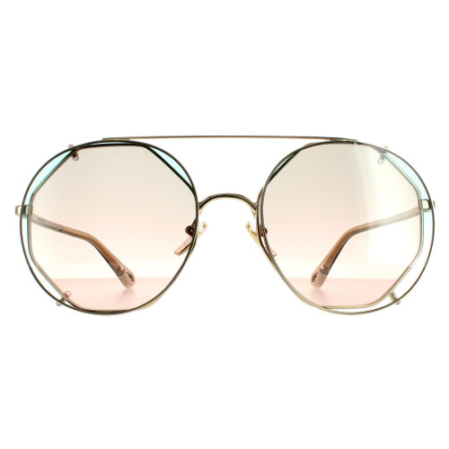Chloe Chloe Sunglasses CH0041S 001 Gold Green Gradient