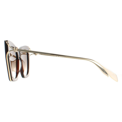 Alexander McQueen Alexander McQueen Sunglasses AM0375S 002 Brown Gold Brown Gradient 2