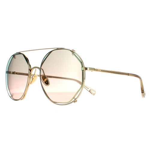 Chloe Chloe Sunglasses CH0041S 001 Gold Green Gradient 1
