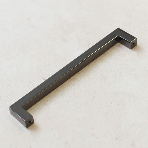 160mm Black Nickel Gloss Square D Kitchen Cabinet Handle 2