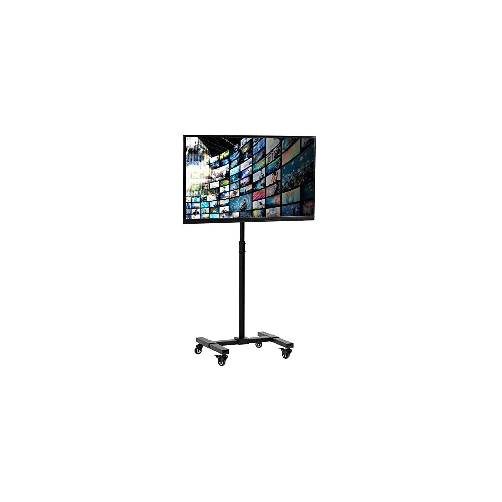 VIVO Mobile TV Display Stand for 13 to 42 inch LED LCD Flat Panel Screens, Rolling Floor Stand Height Adjustable Mount with Wheels STAND-TV07W