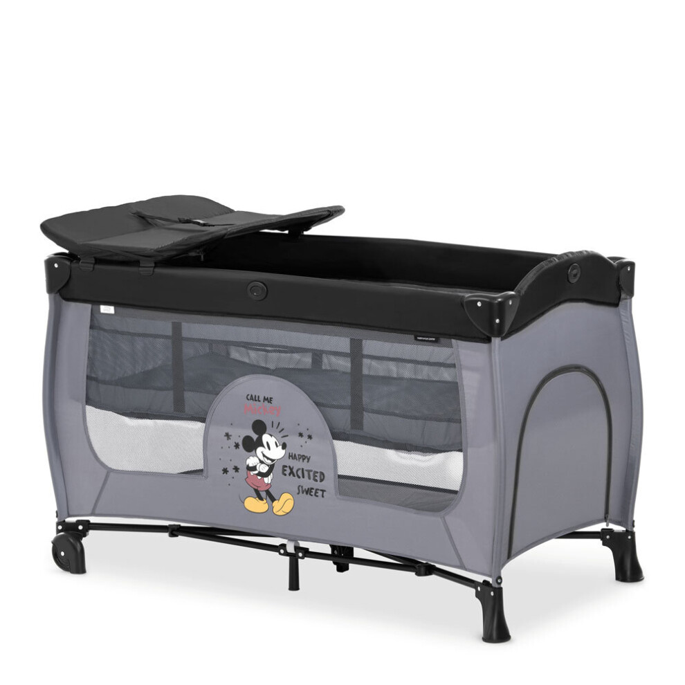 Hauck Disney Mickey Mouse Sleep N Play Center 4 in 1 Travel Cot, Grey
