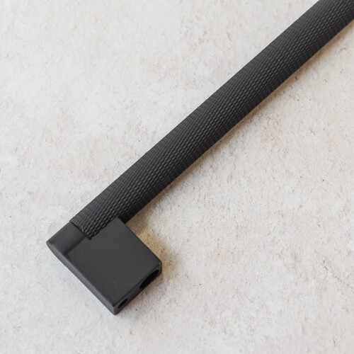 Dark Grey Gunmetal 160mm Knurled Textured Cabinet Handle 1