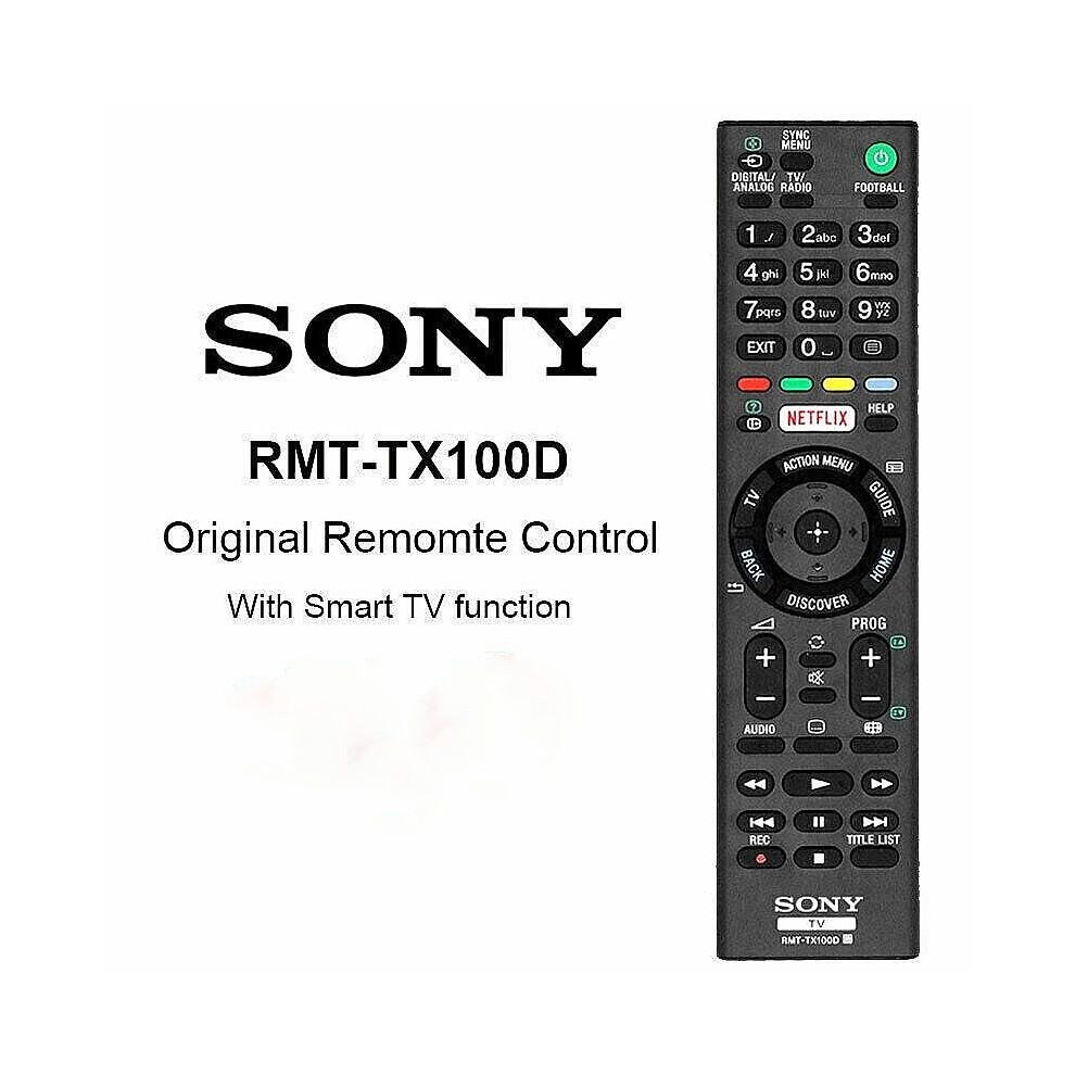 Remote Control Genuine Uk Sony Smart Tv Rmt-Tx100d Rmttx100d Netflix Button