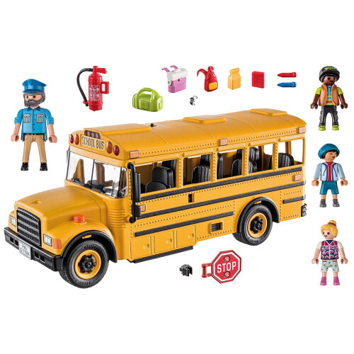 PLAYMOBIL Playmobil School Bus 70983 Side Swing Door and Flashing Lights 46 pc 2