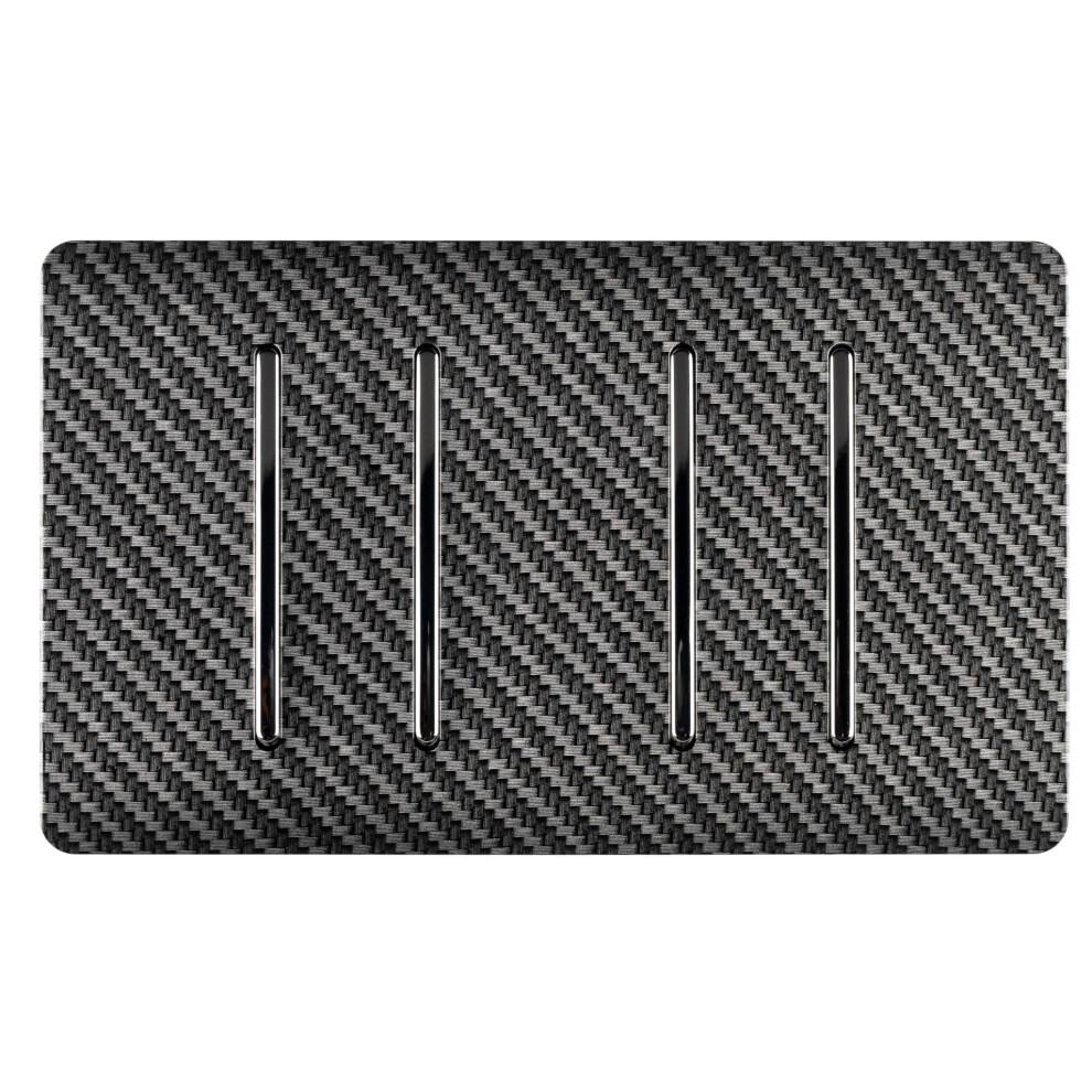Trendi Switch Trendi 4 Gang 3 Way Intermediate 10 Amp Rocker Light Switch - Carbon Fibre - Image 3