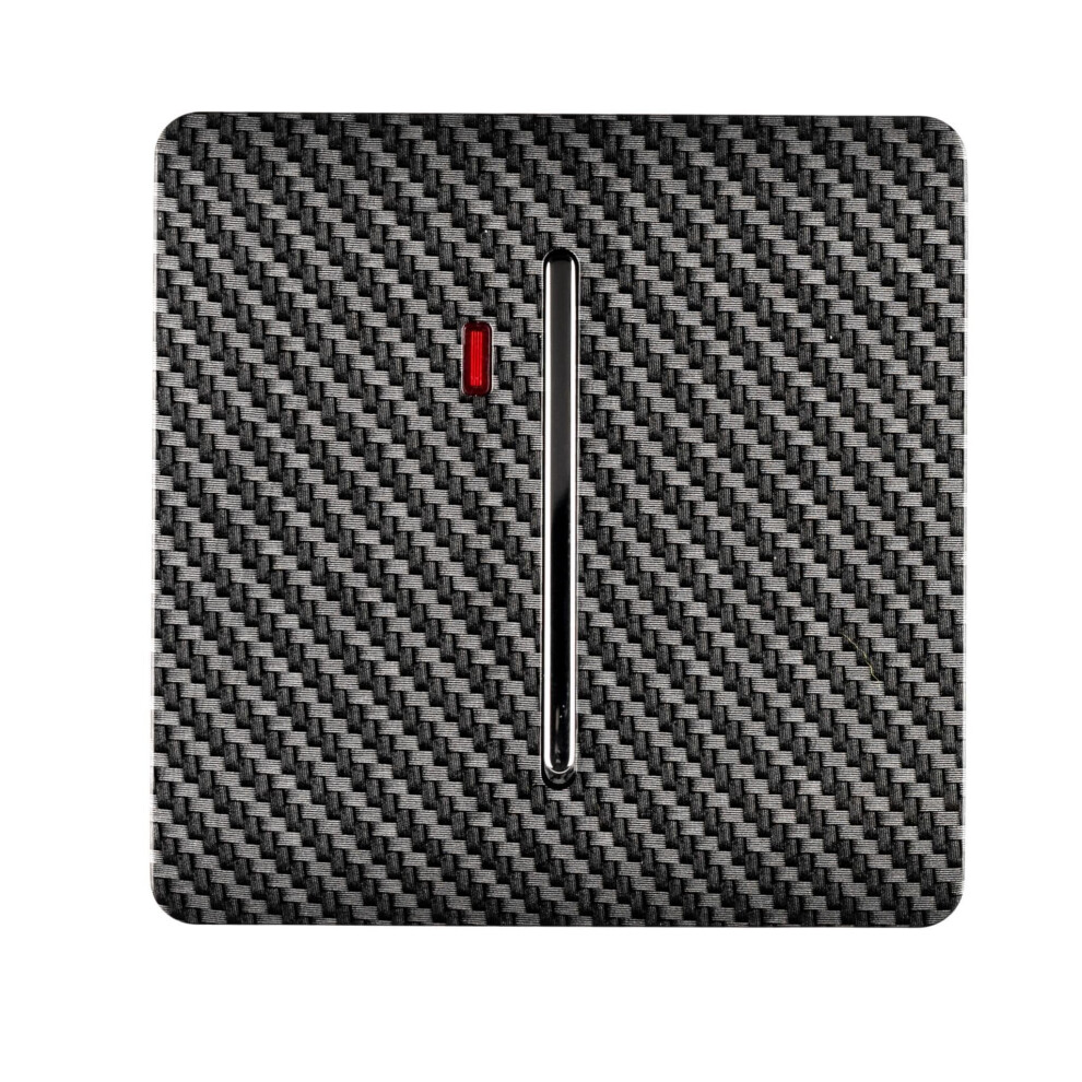 Trendi Artistic Modern Glossy 45 A Tactile Light Switch & Neon Insert Carbon Fibre