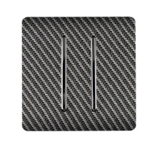 Trendi 2 Gang (2 Way & Intermediate) Glossy 10 Amp Rocker Light Switch Carbon Fibre