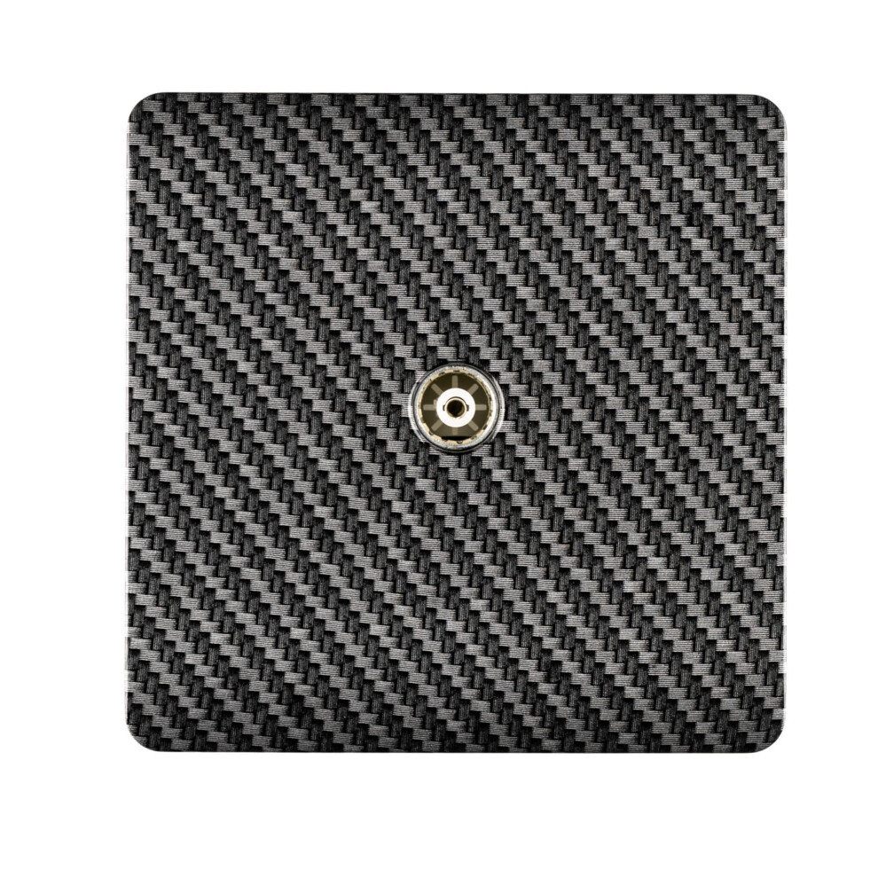 Trendi Artistic Modern Glossy Tactile TV Socket Carbon Fibre