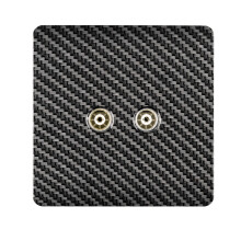 Trendi Artistic Modern Glossy Tactile 2 Gang TV Socket Carbon Fibre