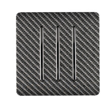 Trendi 3 Gang 2 Way Artistic Modern Glossy 10 Amp Rocker Tactile Light Switch Carbon Fibre