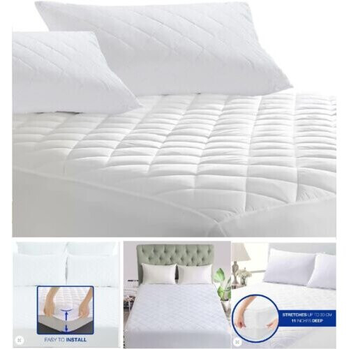 (Double) Mattress Protector Extra Deep 30cm Bed Cover White 2