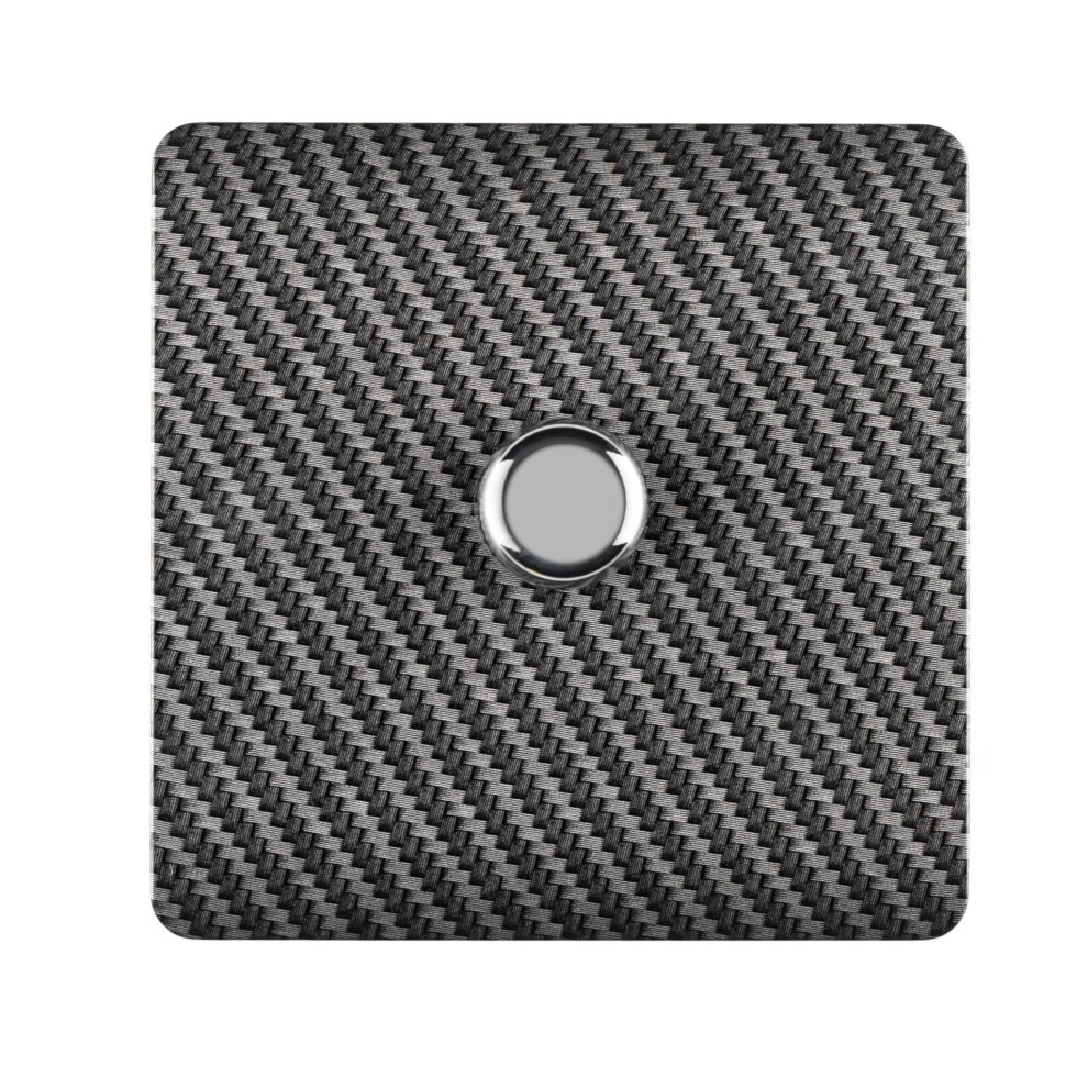 Trendi Artistic Modern Glossy Tactile 1 Gang 2 Way 120w  LED Dimmer switch Carbon Fibre