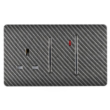 Trendi Artistic Modern Glossy 45 A Cooker Switch & Plug Socket Inc Neon Insert Carbon Fibre
